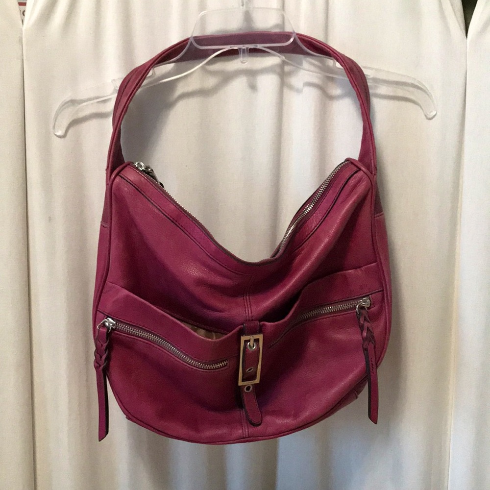Genuine Leather Red Hobo Purse
